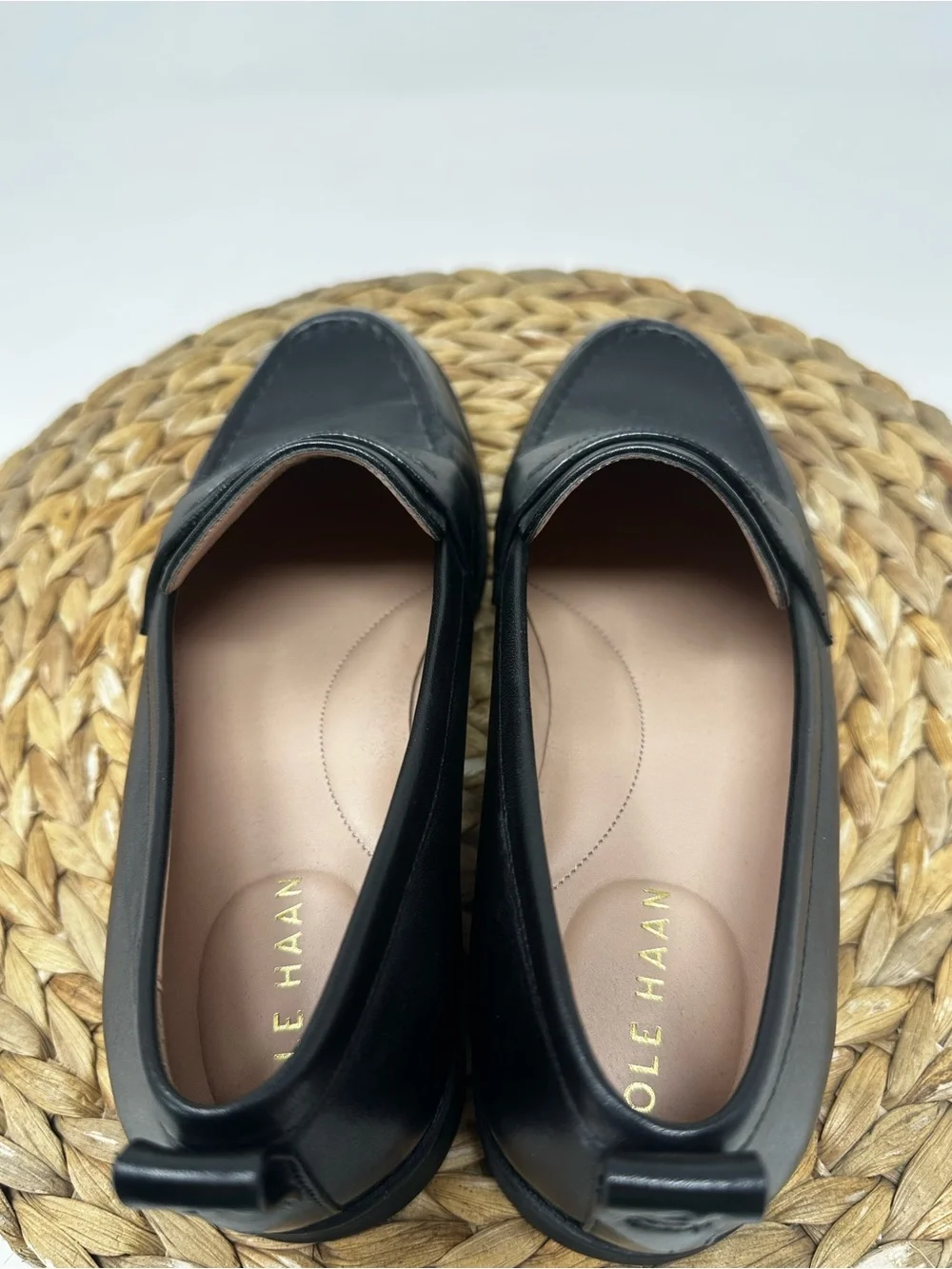 COLE HAAN Stassi Leather Penny Loafer Black Size 8 Women's